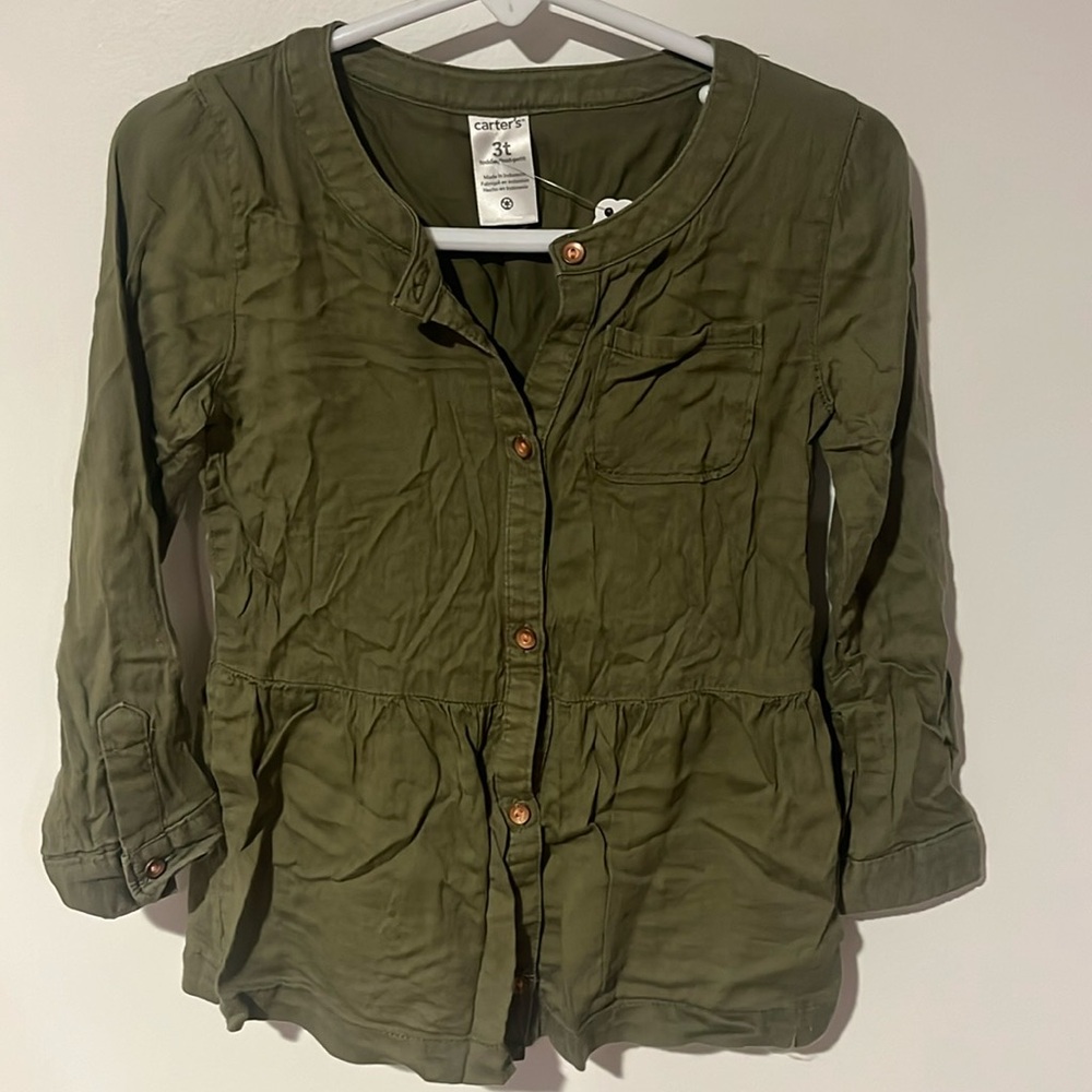 Lightweight dress shirt, army green